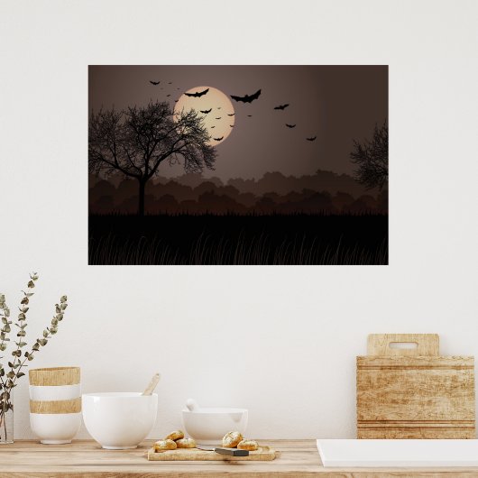 Donkere nacht poster (Keuken)