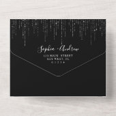 Donkere Nacht & String Lights Bruiloft All In One Uitnodiging (Achterkant)