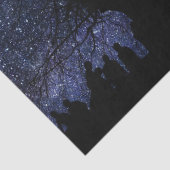 Donkere nachtsterren Grote Super Moon Tree Mensen Tissuepapier (Detail)