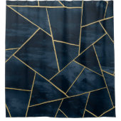 Donkere nachtzeemacht Blauw goudmakreel #1 Douchegordijn (Voorkant)