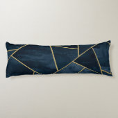 Donkere nachtzeemacht Blauw goudmakreel #1 Lichaamskussen (Achterkant)