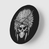 Donkere natte suikerschedel met hoofdletter ronde klok (Hoek)