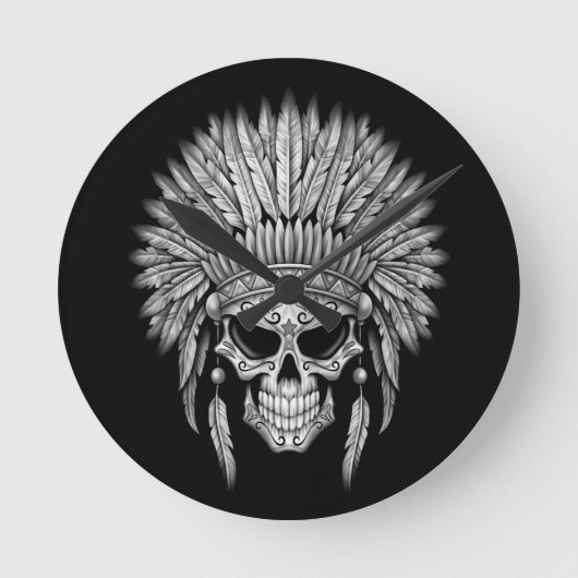 Donkere natte suikerschedel met hoofdletter ronde klok (Voorkant)