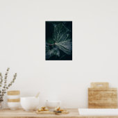 Donkere Natuur met blauw Ivy Leaf Poster (Keuken)