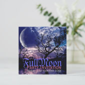 Donkere Natuur Volle Maan Halloween Feest Uitnodig Kaart (Staand voorkant)