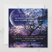 Donkere Natuur Volle Maan Halloween Feest Uitnodig Kaart (Achterkant)