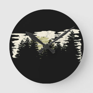 Donkere Natuur winter Vintage Ronde Klok