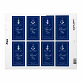 Donkere Nautical Monogram Weddenschap Wijn Eigen l Etiket (Full Sheet)