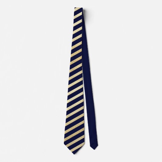 Donkere Navy Blue en GoldTeture Stropdas (Voorkant)