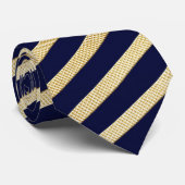 Donkere Navy Blue en GoldTeture Stropdas (Opgerold)