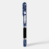 Donkere Navy Blue Glitter & Pareltjes, naam en mon Case-Mate iPhone Case (Achterkant / Links)