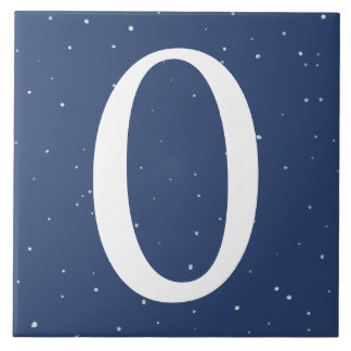 Donkere Navy Blue Sterrennacht House Number 0 Zero Tegeltje