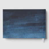 Donkere Navy Blue Waterverf Wash Boy Baby shower Gastenboek (Achterkant)