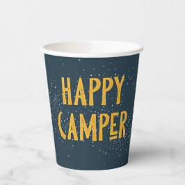 Donkere Navy en gele Happy Camper Cups Papieren Bekers