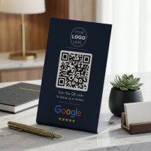 Donkere Navy Google Review QR Code Logo