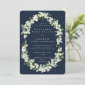 Donkere Navy Snowberry+Eucalyptus alleen ontvangst Kaart (Staand voorkant)
