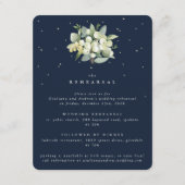 Donkere Navy Snowberry + Eucalyptus bruiloft repet Informatiekaartje (Voorkant)
