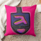 Donkere neon regenboog Hanukkah dreidel Kussen (Deken)