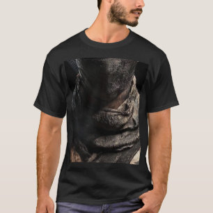 Donkere Neushoorn Close-Up Wildlife Grafische T-Sh T-shirt