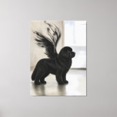 Donkere Newfoundland Herdenkingsengel Canvas Afdruk (Voorkant)