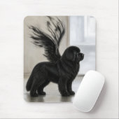 Donkere Newfoundland Herdenkingsengel Muismat (Met muis)