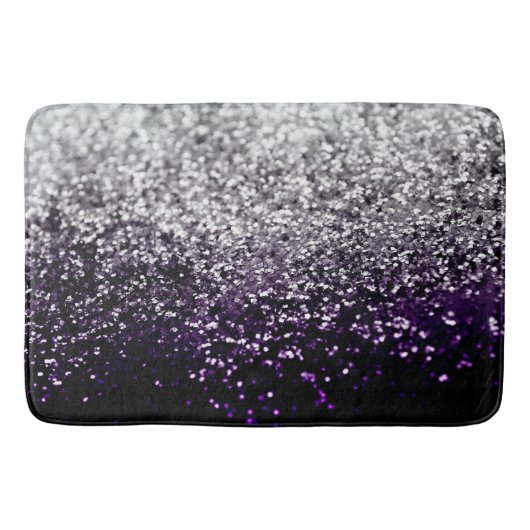 Donkere Night Paars Black Silver Glitter #1 #shiny Badmat (Voorkant)