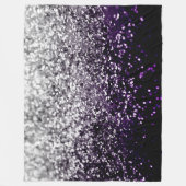 Donkere Night Paars Black Silver Glitter #1 #shiny Fleece Deken (Voorkant)