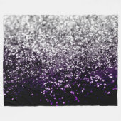Donkere Night Paars Black Silver Glitter #1 #shiny Fleece Deken (Voorkant (Horizontaal))