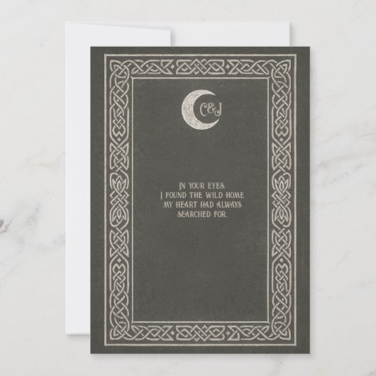 Donkere Noordse Viking Moon Huwelijksuitnodiging Kaart (Achterkant)