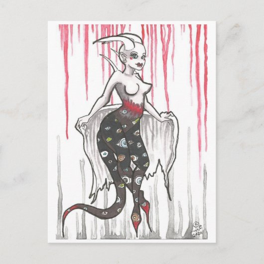 Donkere Nymph-wondemon Cartoon Fantasy Art Briefkaart (Voorkant)
