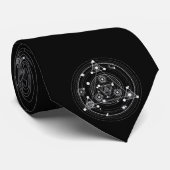 Donkere occulte stijl heilige meetkunde stropdas (Opgerold)