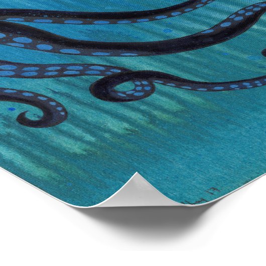 Donkere octopus Tentacles Acrylverf Poster (Hoek)