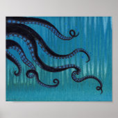 Donkere octopus Tentacles Acrylverf Poster (Voorkant)