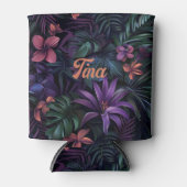 Donkere Oerwouden bloemen Blikjeskoeler (Voorkant)