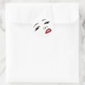 Donkere ogen Rode Lips Vrouwen maken kunst onzicht Ronde Sticker (Tas)