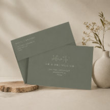 Donkere Olijf Elegant Retouradres Huwelijksenvelop