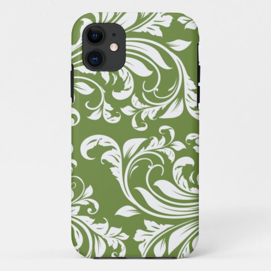 Donkere olijf Groen en witte vocht Case-Mate iPhone Case (Achterkant)
