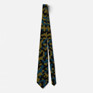Donkere olijfcamouflage in Navy en Black Stropdas