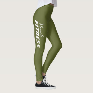 Donkere olijfgroene dans fitness workout gym yoga leggings