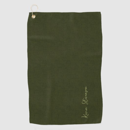 Donkere olijftextuur golfhanddoek (Voorkant)