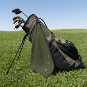 Donkere olijftextuur golfhanddoek