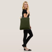 Donkere olijftextuur tote bag (Op model)