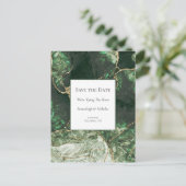 Donkere Olive Green Gemstone Save the Date Briefkaart (Staand voorkant)