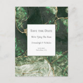 Donkere Olive Green Gemstone Save the Date Briefkaart (Voorkant)