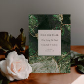 Donkere Olive Green Gemstone Save the Date Briefkaart