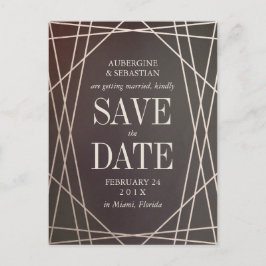 Donkere Opaline Edelsteen Bruiloft Save the Date Aankondigingskaart