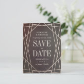 Donkere Opaline Edelsteen Bruiloft Save the Date Aankondigingskaart (Staand voorkant)