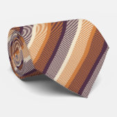 Donkere Oranje en Paarse strepen Stropdas (Opgerold)