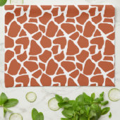 Donkere Oranje Giraffe Patroon Theedoek (Gevouwen)