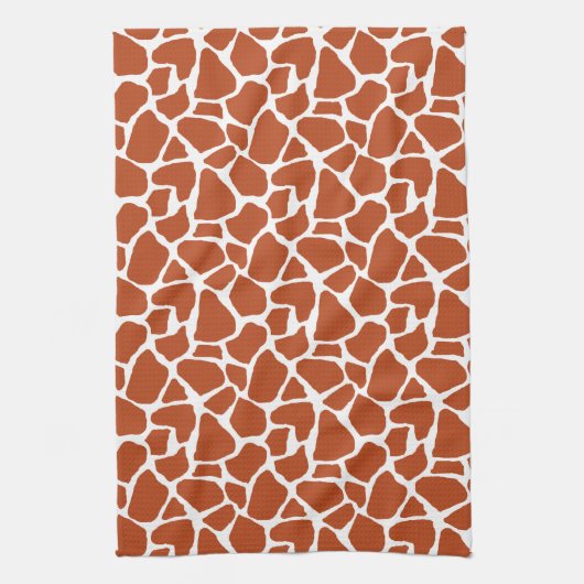 Donkere Oranje Giraffe Patroon Theedoek (Verticaal)